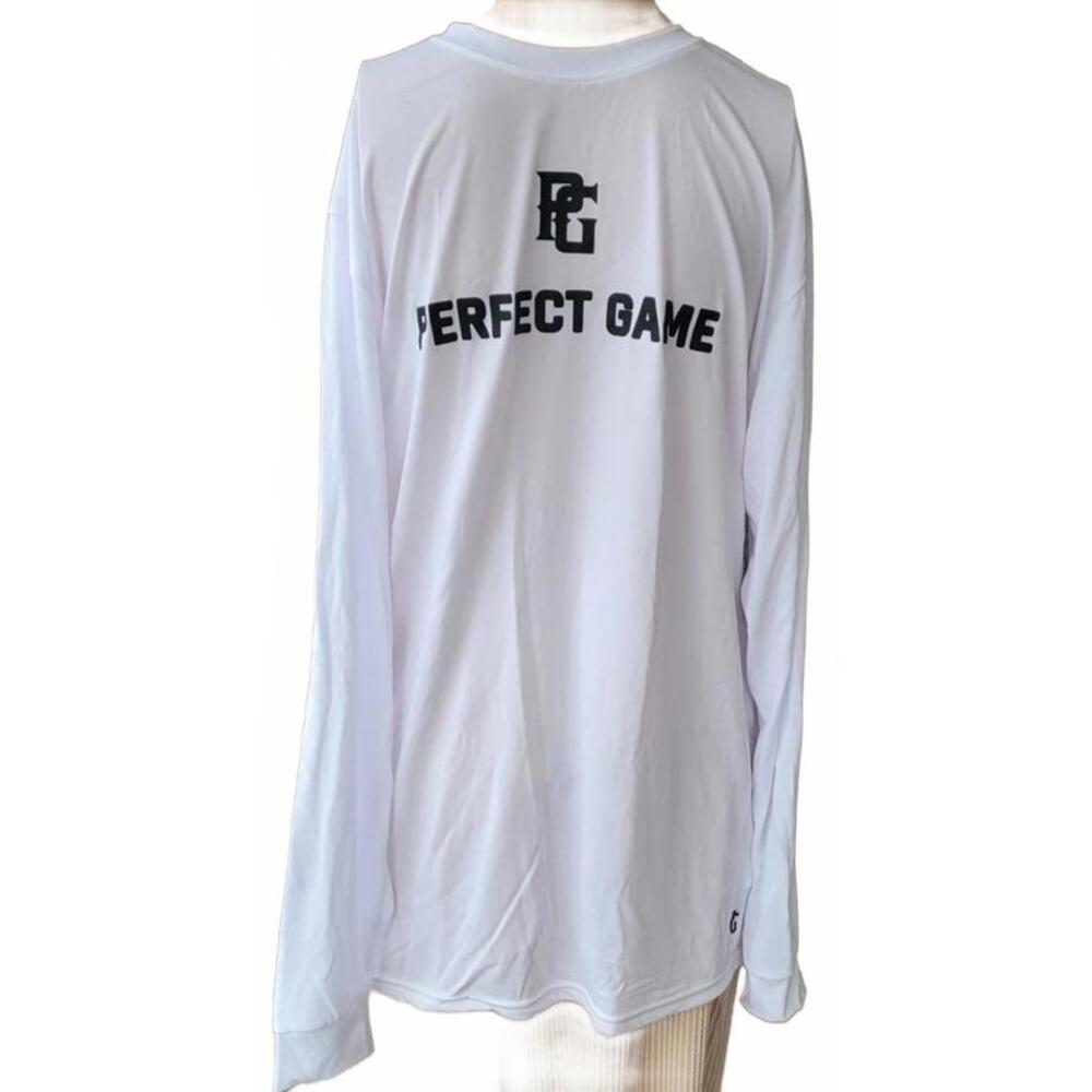 Perfect Game Men’s White Long-Sleeve Performance Shirt